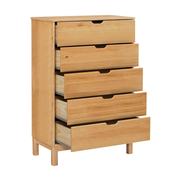 Visoka komoda iz masivnega bora v naravni barvi 113x39 cm Post – Støraa-image-1