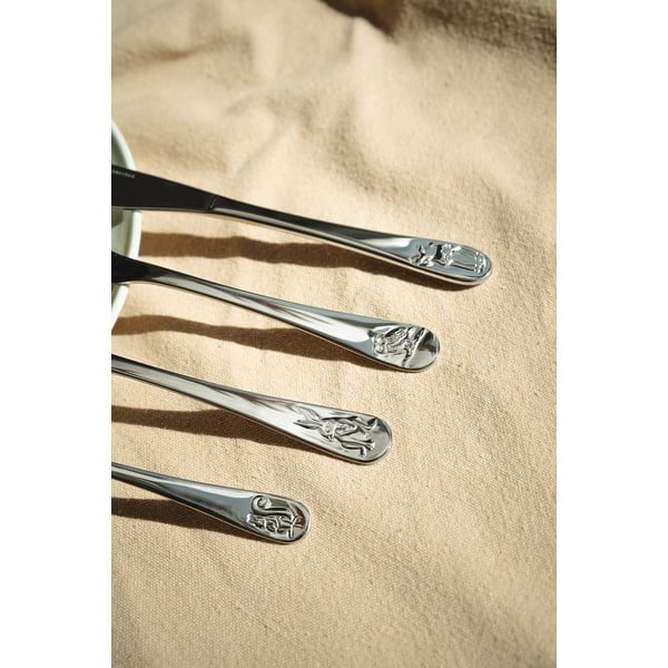 Otroški jedilni pribor iz nerjavečega jekla v srebrni barvi 4 ks Forest Animals – Zilverstad-image-2