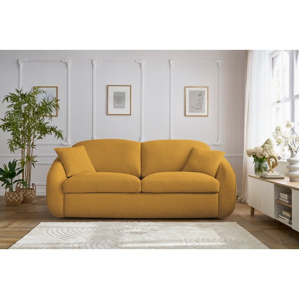 Rumena raztegljiva sedežna garnitura 235 cm Cezanne – Bobochic Paris-image-1