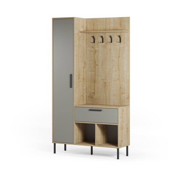 Zelen/naraven set za hodnik v hrastovem dekorju 108x195x35 cm Heidy – Marckeric-image-3