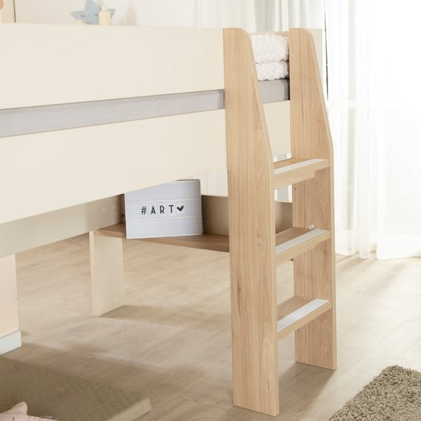 Bež dvignjena otroška postelja brez letvenega dna 90x200 cm Loft – Roba-image-4