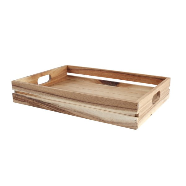 T&G Woodware Baroque Plain velik prenosni kovček iz akacijevega lesa