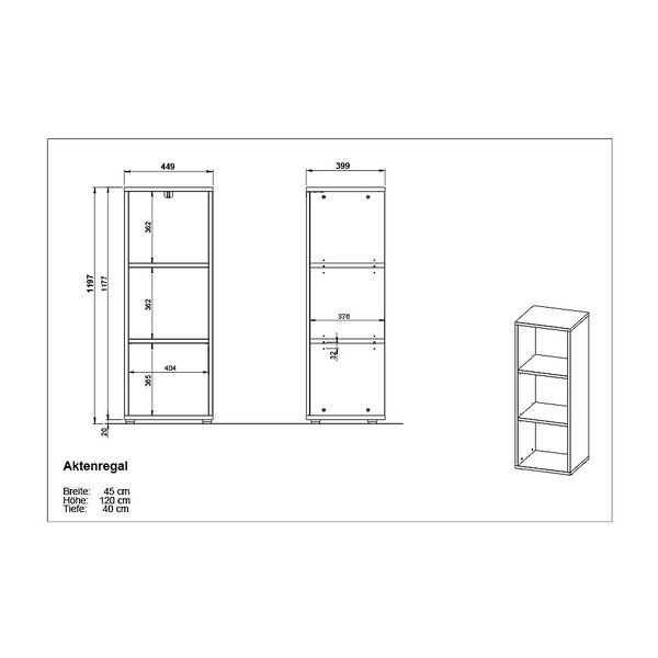 Kremno bel regal v mat dekorju 45x120x40 cm Lissabon – Germania-image-3