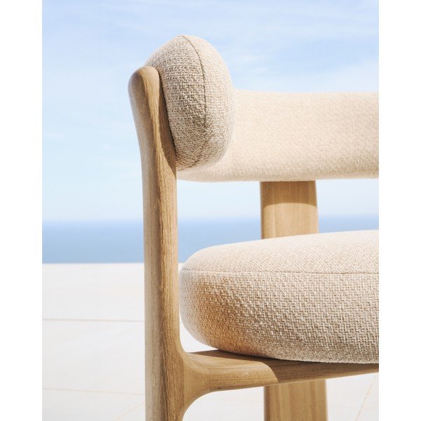 Bež oblazinjen vrtni stol Granite – Kave Home-image-4