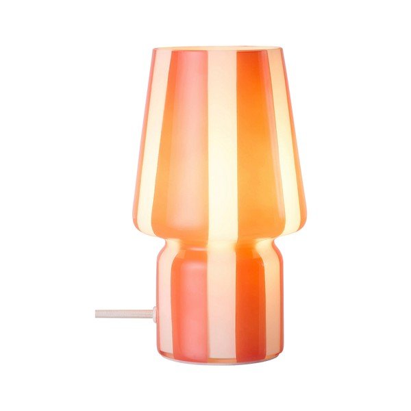 Rdeča/bela steklena namizna svetilka (višina 21,5 cm) Carlo – Ellos Home-image-3