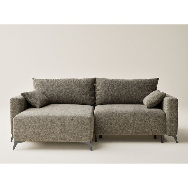 Rjava raztegljiva/s prostorom za shranjevanje kotna sedežna garnitura iz šenilje (levi kot/z ležalnikom) Leon – Maison de Rêve-image-2