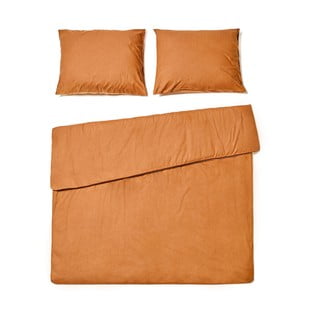 Terakota oranžna bombažna posteljnina za zakonsko posteljo Bonami Selection, 200 x 200 cm
