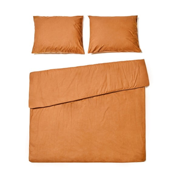 Terakota oranžna bombažna posteljnina za zakonsko posteljo Bonami Selection, 160 x 200 cm