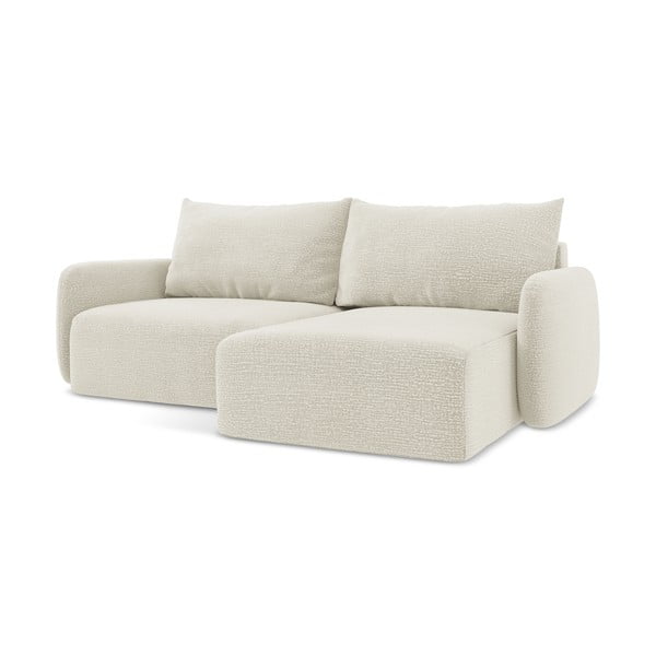 Kremno bela raztegljiva/s prostorom za shranjevanje kotna sedežna garnitura (desni kot) Kalena – Makamii-image-1