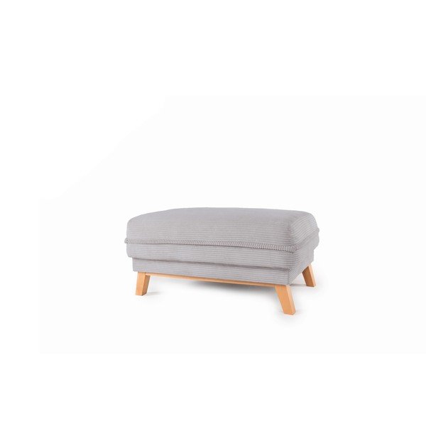 Svetlo siv tabure iz rebrastega žameta Tori – Bonami Selection-image-1