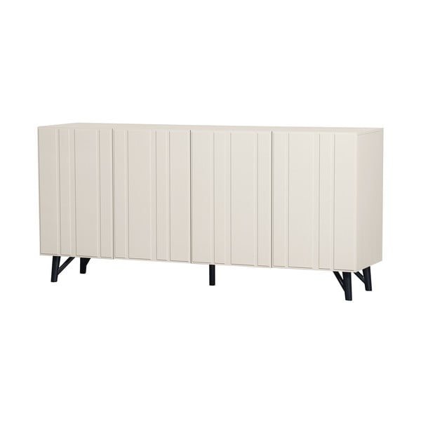 Kremno bela nizka komoda iz masivnega bora 181x85 cm Miller – WOOOD-image-2