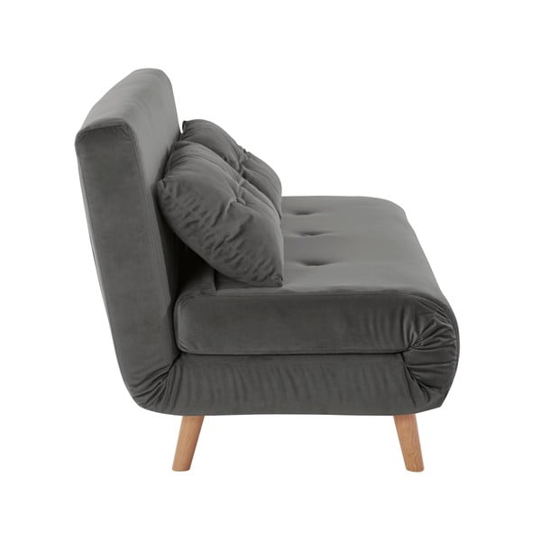 Siva žametna zofa 125 cm Magalli - Støraa -image-1
