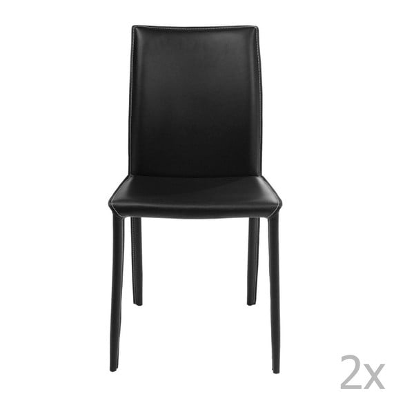 Komplet 2 črnih jedilnih stolov Kare Design Milano