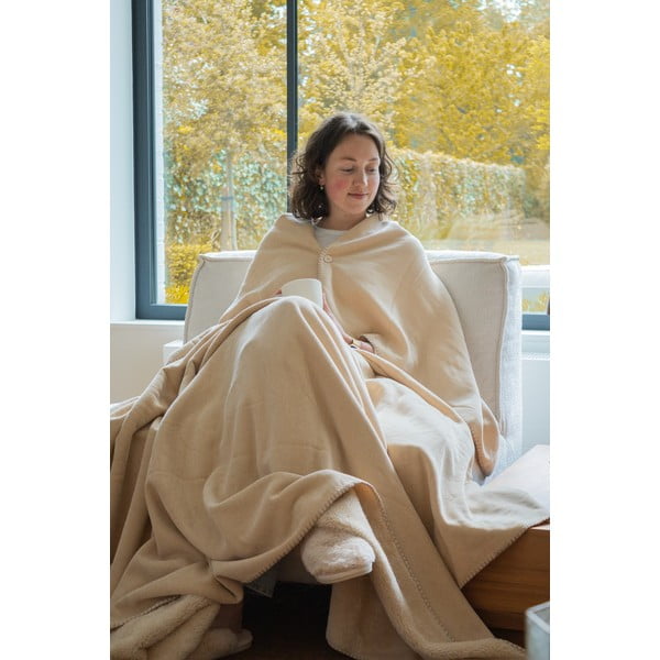 Slonokoščena odeja iz mikropliša 150x200 cm Tomo – Tiseco Home Studio-image-1