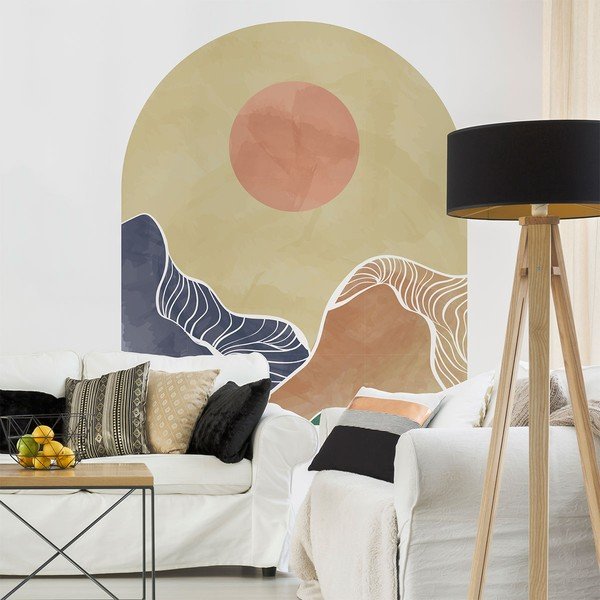 Stenska nalepka 120x140 cm Abstract Rising Sun Arch - Ambiance-image-1