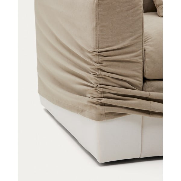 Bež lanena sedežna garnitura 240 cm Nora – Kave Home-image-4