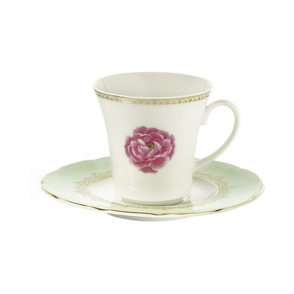 Komplet 6 porcelanskih skodelic s podstavkom Kutahya Roses, 80 ml