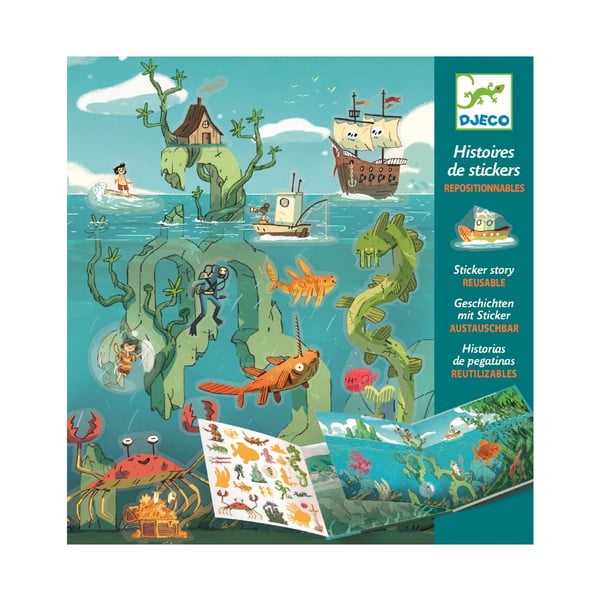 Komplet knjig o morju z nalepkami Djeco Sea Sticker Story-image-1