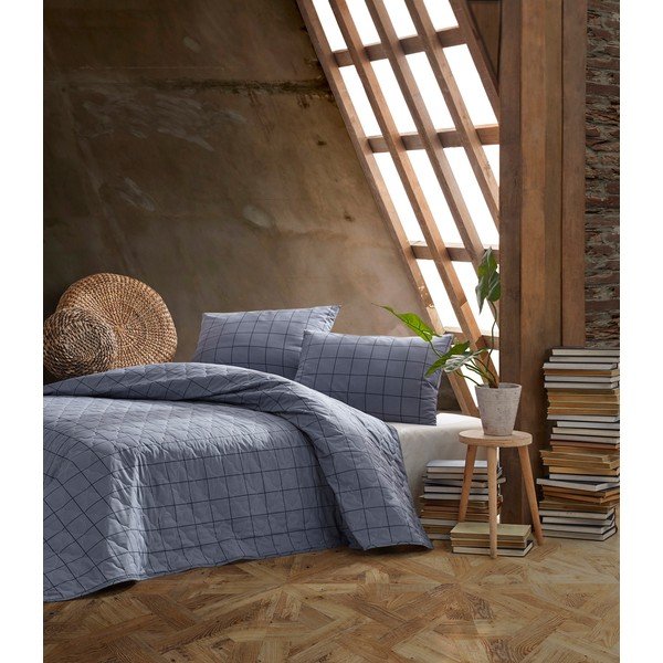 Svetlo moder komplet pregrinjala in prevleke za vzglavnik iz renforce bombaža 240x225 cm Persegi – Mijolnir-image-1