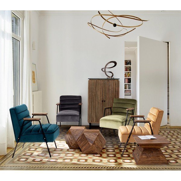 Klubska mizica iz masivnega sheesham lesa v temni naravni barvi 42x42 cm Egypt – Bizzotto-image-3