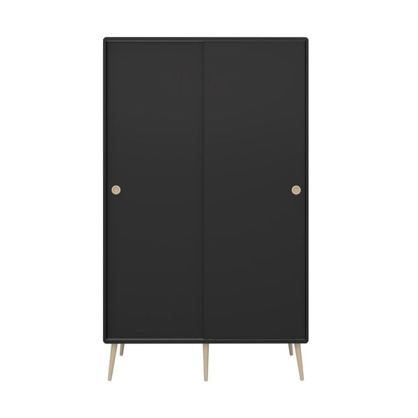 Črna omara z drsnimi vrati 113x190 cm Softline - Tvilum