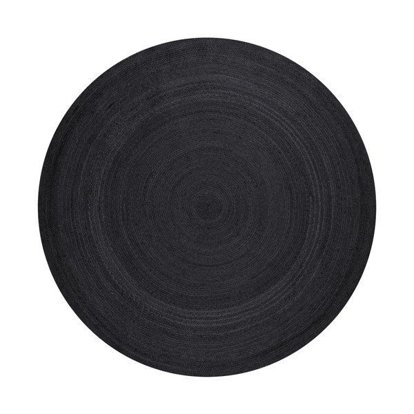Črna obojestranska/ročno tkana okrogla preproga iz jute ø 200 cm Braided – Hanse Home