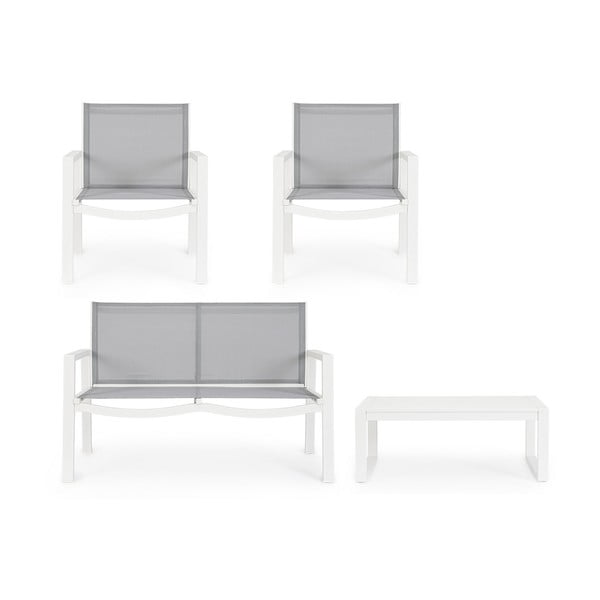 Bela aluminijasta vrtna garnitura za 4 osebe Kallen   – Bizzotto-image-2