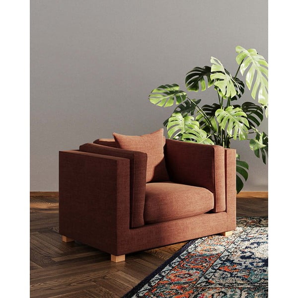 Opečnato oranžen fotelj Pomo – Ame Yens-image-1