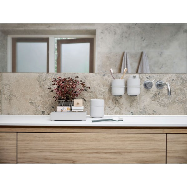 Svetlo siva keramična posoda s pokrovom Zone UME-image-4