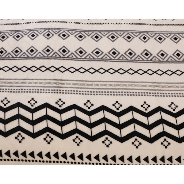 Črna/kremno bela enojna posteljnina iz mikropliša 140x200 cm – My House-image-2