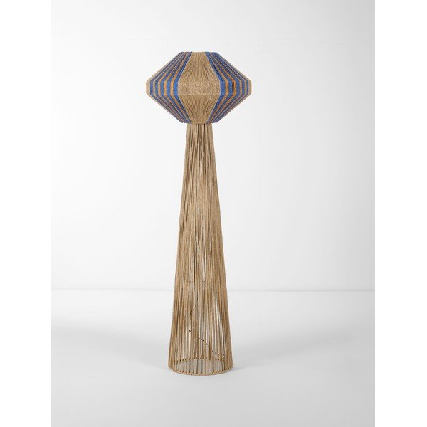 Modra/v naravni barvi stoječa svetilka iz vrvi (višina 152 cm) Abby – Nova Luce-image-3