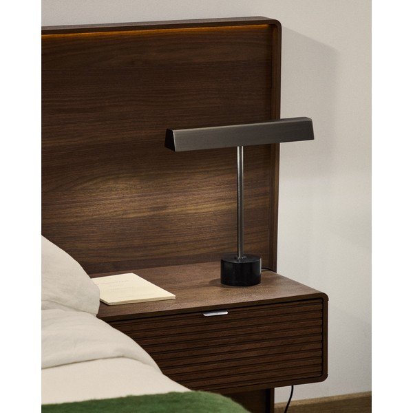 Črna kovinska namizna svetilka (višina 32,5 cm) Lynor – Kave Home-image-1