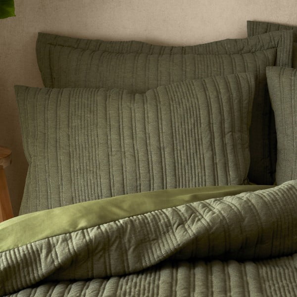 Kaki zelena posteljnina za zakonsko posteljo 200x200 cm Tamba Stripe – Pineapple Elephant-image-1