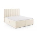 Bež boxspring postelja s prostorom za shranjevanje 180x200 cm Gina – Milo Casa