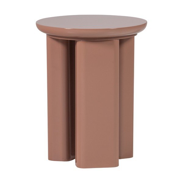 Okrogla stranska mizica v sijajnem dekorju ø 40 cm Orivo – WOOOD-image-2