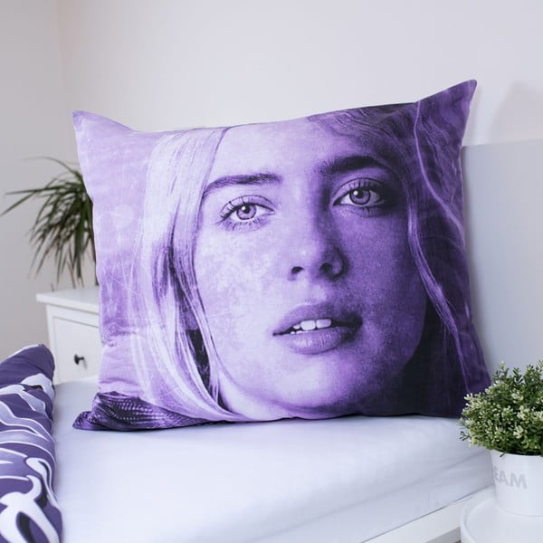 Vijolična enojna bombažna otroška posteljnina 200x140 cm Billie Eilish – Jerry Fabrics-image-3
