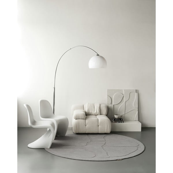 Siva volnena okrogla preproga ø 133 cm Morphic Organica – Agnella-image-4