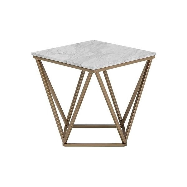 Zložljiva miza v zlati barvi z belim vrhom Monobeli Marble