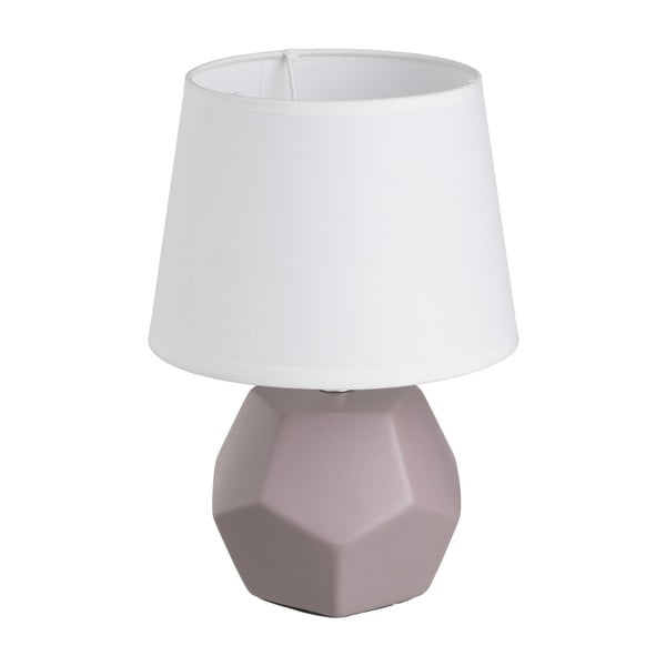 Siva keramična namizna svetilka s tekstilnim senčnikom (višina 26 cm) – Casa Selección