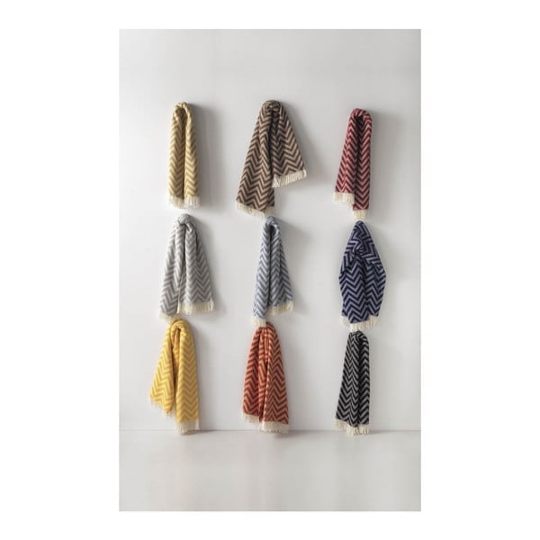 Bordo rdeča pletenina z bombažem Euromant Chevron, 140 x 160 cm-image-2