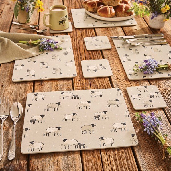 Pogrinjki v kompletu 4 ks iz plute 21,5x29 cm Highland Sheep – Cooksmart ®-image-1