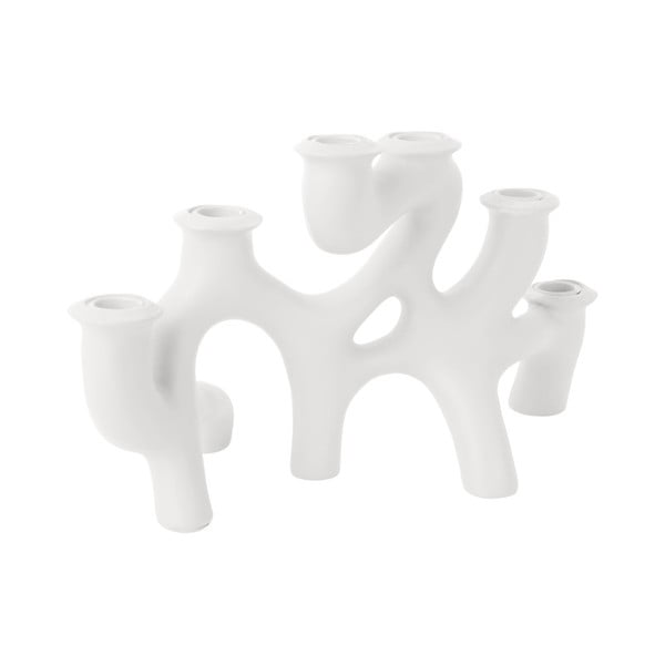 Beli svečnik iz poliresina Swirls - PT LIVING-image-3