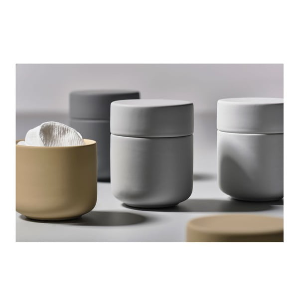Siva keramična posoda s pokrovom Zone UME-image-1