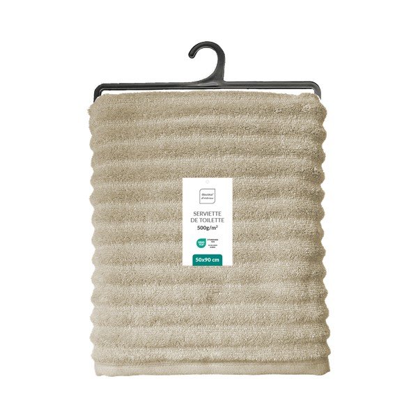 Bež frotirna bombažna brisača 50x90 cm Maya – douceur d'intérieur-image-2