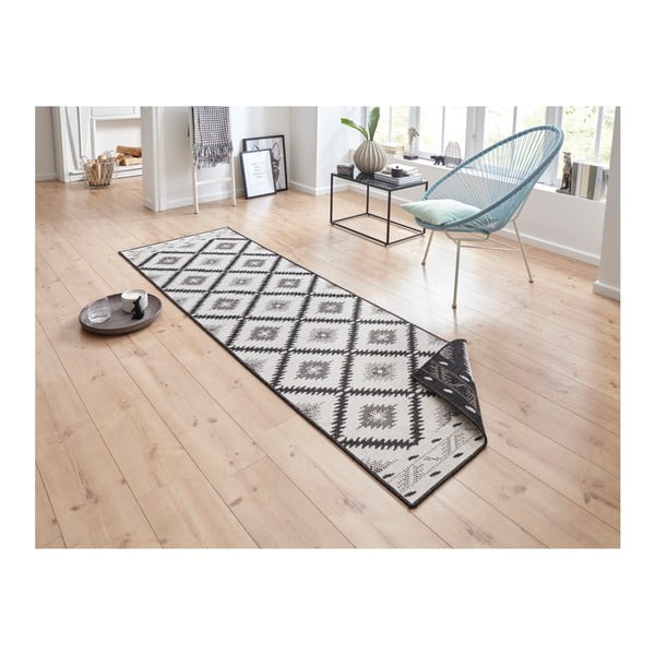Črno-krem zunanja preproga NORTHRUGS Malibu, 80 x 350 cm-image-3