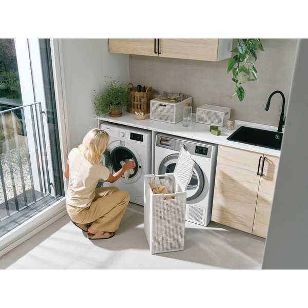 Kremno bel koš za perilo iz reciklirane plastike 60 l Kaya – Curver-image-3