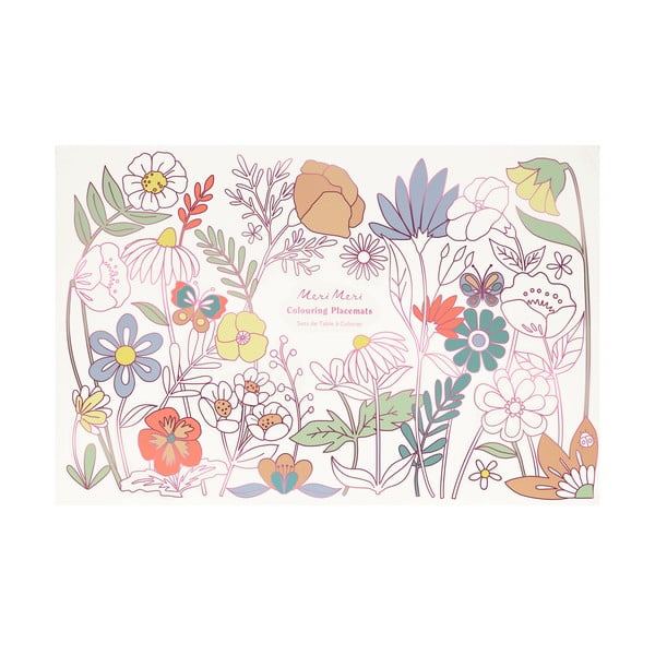 Papirnati pogrinjki v kompletu 8 ks 28x42.5 cm Butterflies & Flowers – Meri Meri