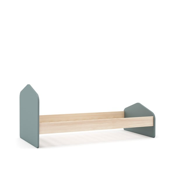 Otroška postelja v borovem dekorju z letvenim dnom 90x190 cm v naravni barvi/prašno zelena Estefania – Marckeric-image-4