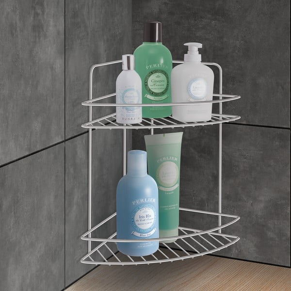 Jeklena kopalniška polica v sijajno srebrni barvi Luxy – Metaltex-image-1