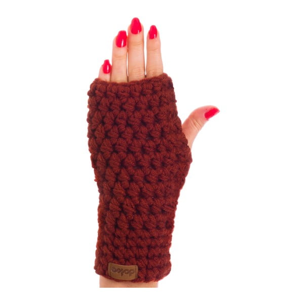 Rjave ročno kvačkane rokavice DOKE Marsala